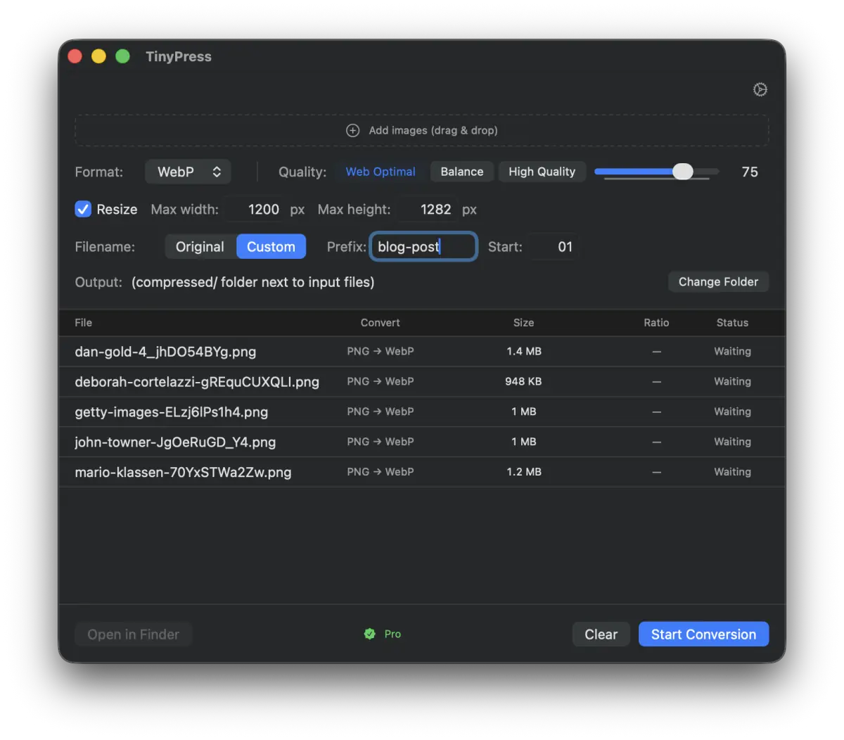 リサイズ + リネーム設定